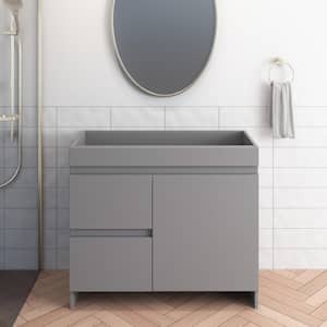 Mace 40 in. W x 18 in. D x 34 in. H Bath Vanity Cabinet without Top in Gray with Left-Side Drawers