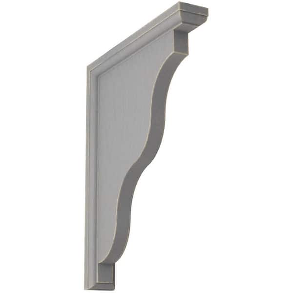 Ekena Millwork 1-1/2 in. x 11 in. x 9 in. Pebble Grey Hamilton Traditional Wood Vintage Decor Bracket