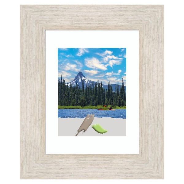 Amanti Art Hardwood Whitewash Wood Picture Frame Opening Size 11 x 14 in. (Matted To 8 x 10 in.)