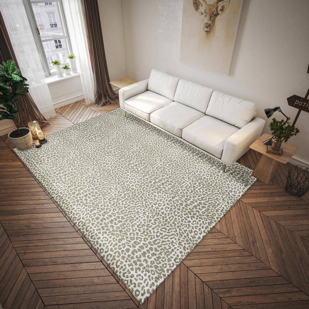 Taupe Chenille Ultra-Soft Flat Woven 3' x 5' Area Rug