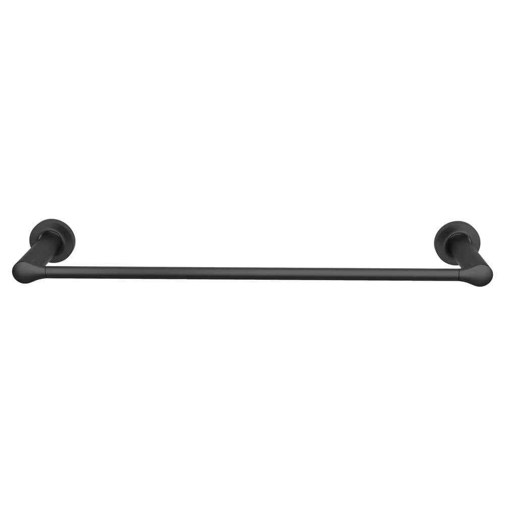 Matte Black 24-Inch Wall Mounted Metal Towel Bar