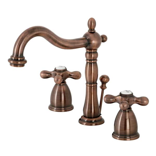 Kingston Brass Heritage 8 in. Widespread 2-Handle Bathroom Faucet in Antique Copper