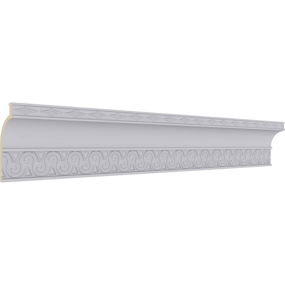 Primed White Polyurethane Geometric Crown Moulding Sample