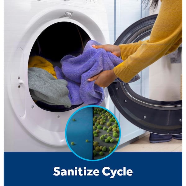 GE - 4.8 cu. ft. Smart White Front Load Washer with OdorBlock UltraFresh Vent System and Sanitize with Oxi