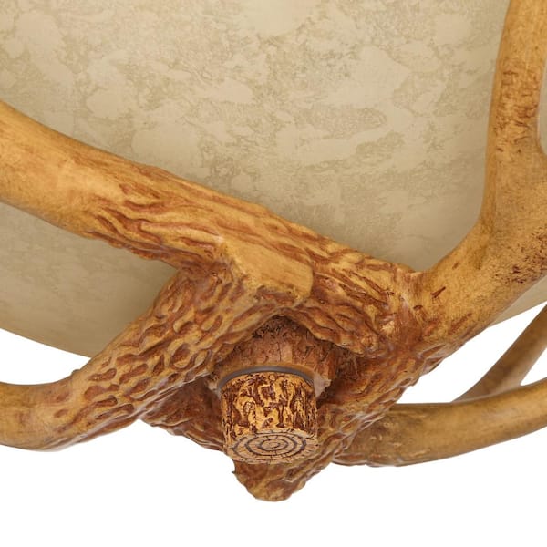 deer antler flush mount light