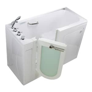 Lounger 60 in. Acrylic Walk-In Whirlpool and Air Bath Bathtub in White, Thermostatic Faucet, Heated Seat, LH Dual Drain