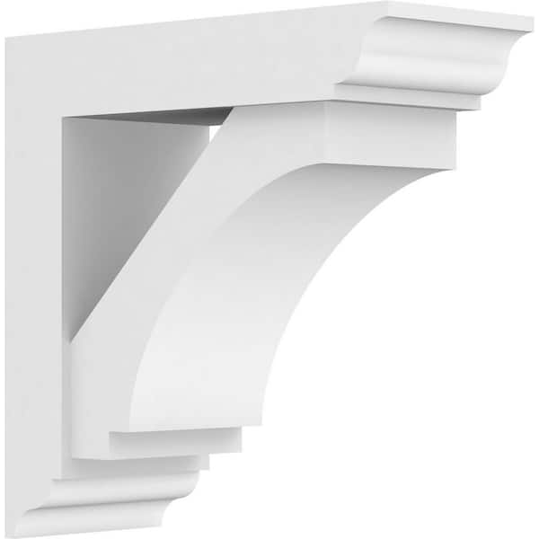 Ekena Millwork Standard Imperial 5 in. W x 12 in. H x 12 in. D Signature Urethane Polyurethane Bracket With Traditional Ends