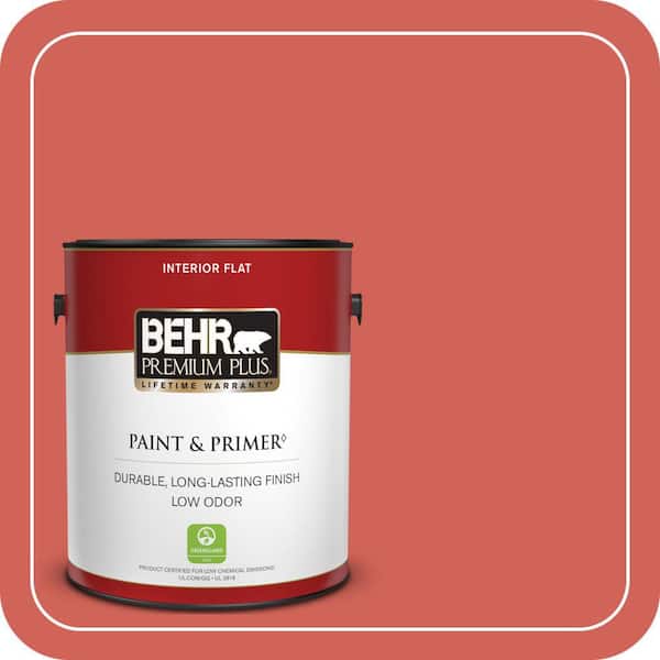 BEHR PREMIUM PLUS 1 gal. Home Decorators Collection #HDC-MD-05 Desert Coral Flat Low Odor Interior Paint & Primer