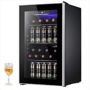 17.52 in. Single Zone 26-Wine Bottles or 113-Cans Beverage and Wine Cooler in White