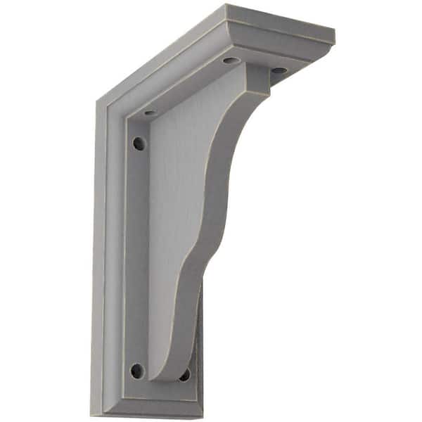 Ekena Millwork 3-1/2 in. x 9 in. x 7 in. Pebble Grey Hamilton Traditional Wood Vintage Decor Bracket