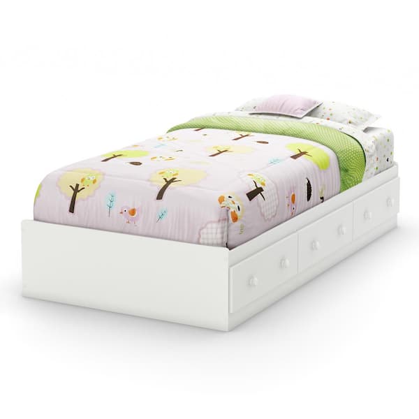 South Shore Savannah Mates Bed with 3-Drawers, Pure White