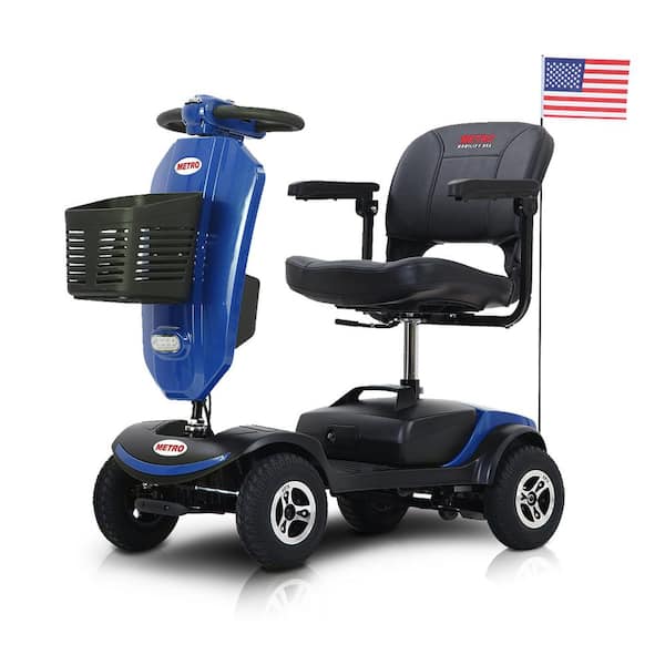 Unbranded Outdoor compact mobility scooter, 300-Watt Motor, Travel - Long Range Power Extended Battery with USB charger port, BLUE