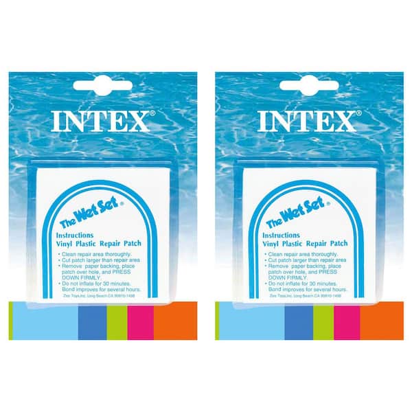Intex Wet Set Adhesive Vinyl Plastic Swimming Pool Tube Repair Patch, 12 Pack