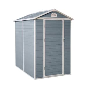 6 ft. W x 4 ft. D Outdoor plastic Garden Storage Shed Perfect to Store Patio Furniture, Coverage Area 24 sq. ft. Grey