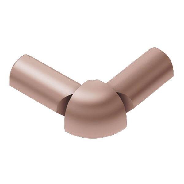 Schluter Systems Rondec Satin Copper Anodized Aluminum 3/8 in. x 1 in. Metal 90° Double-Leg Outside Corner