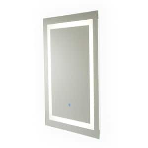Portifino 31.5 in. W x 23.5 in. H Frameless Rectangular LED Light Bathroom Vanity Mirror in Grey