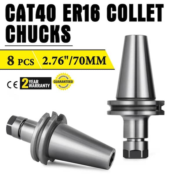 8-Pieces CAT40 Tool Holder ER16 Collet Chuck Set length 70 mm Chuck Tool Holder Set Mill Holder CNC Engraving Machine