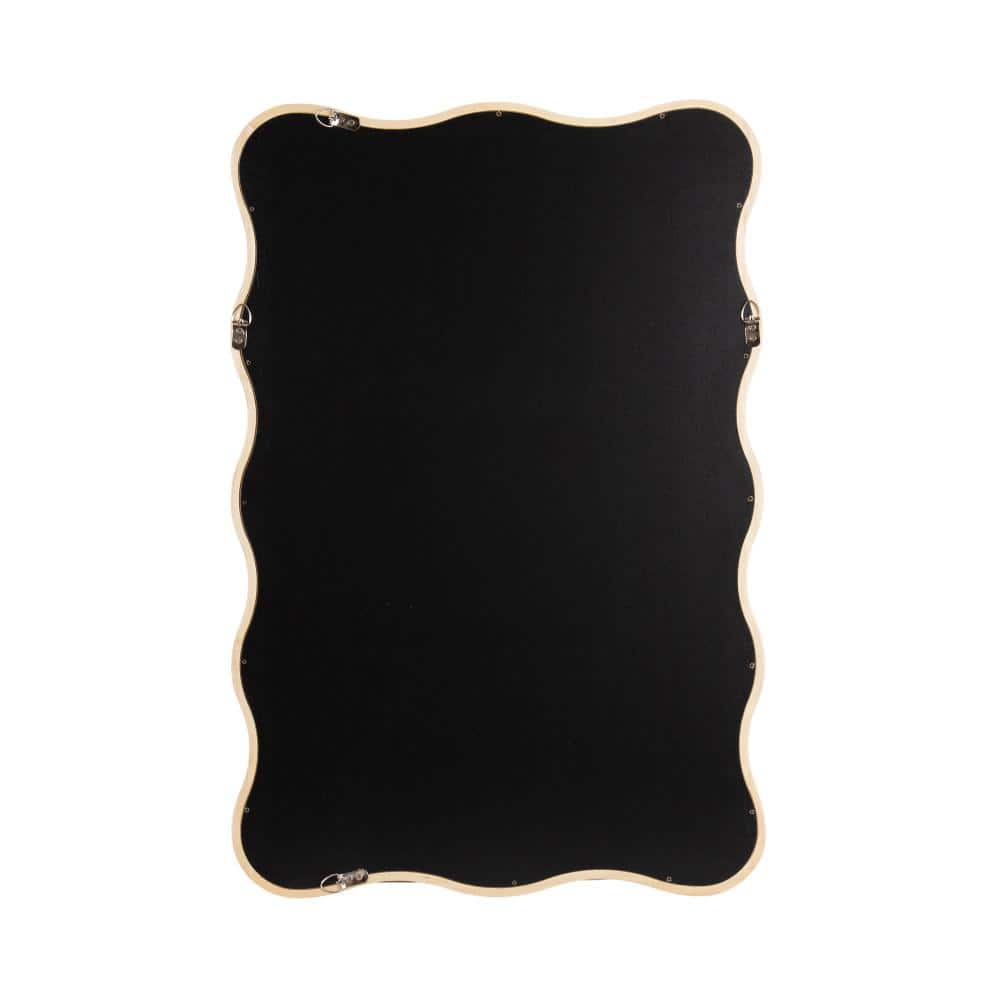 Natural Wood Scalloped Rectangular Vanity Wall Mirror 24x36