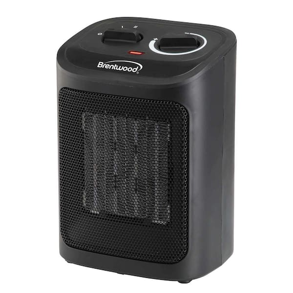 1,500-Watt Max 9.1 in. Black Indoor Portable Ceramic Electric Forced Air Space Heater and Fan H-C1603BK