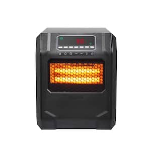 1500-Watt Black Electric Compact Quartz Infrared Space Heater with Remote Control