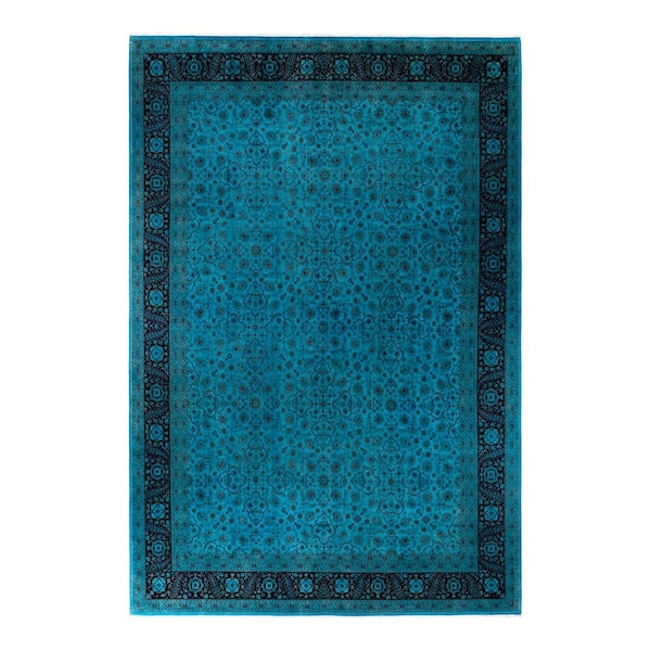 Overdyed Blue 9 ft. 1 x 14 ft. 1 Wool Indoor Area Rug