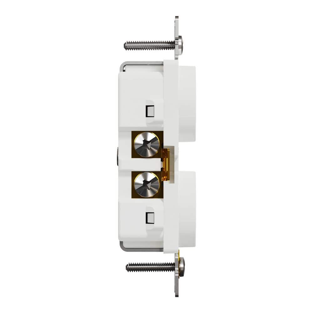 Matte White 20 Amp Tamper Resistant Duplex Outlet with Wall Plate