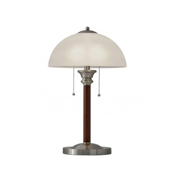 HomeRoots 23 in. Silver Metal Standard Table Lamp with White Shade