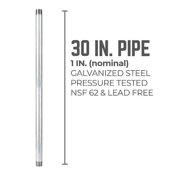 1 in. x 2.5 ft. Galvanized Steel Pipe