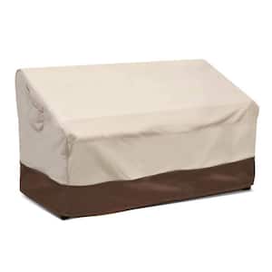 2-Seater Heavy-Duty Waterproof Outdoor Sofa Cover with Air Vent, Beige and Brown