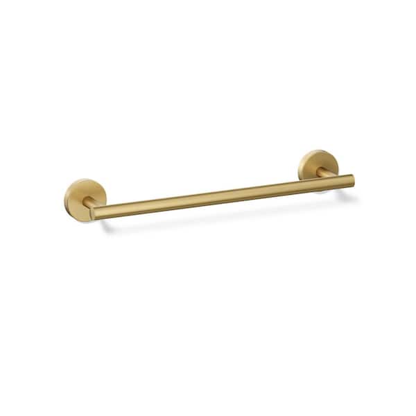 Elate 12 in. Wall Mount Towel Bar in Vibrant Brushed Moderne Brass