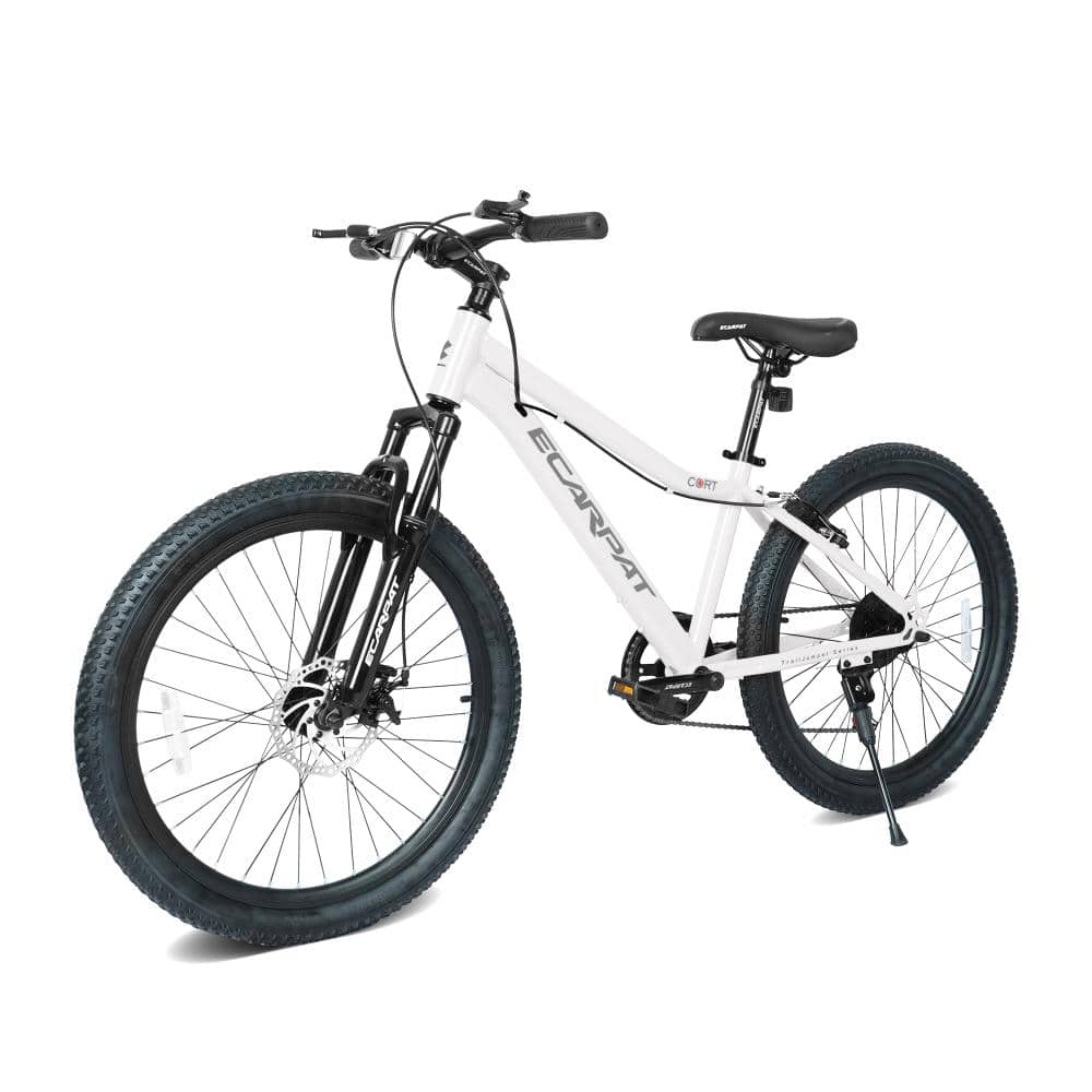 White 24 Inch Mountain Bike with 7 Speeds & Front Suspension Durable Steel Frame, Alloy Rims & Disc Brakes price history on PriceWatchPro