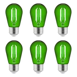 25-Watt Equivalent S14 Dimmable UL Listed E26 Base, Green, (6 Pack)