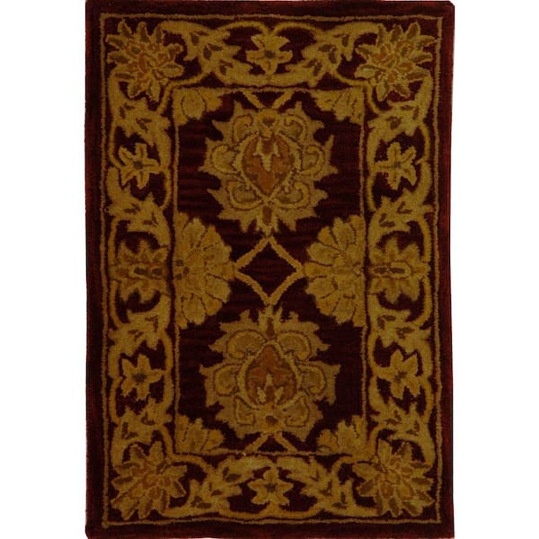 SAFAVIEH Heritage Maroon 2 ft. x 4 ft. Border Area Rug