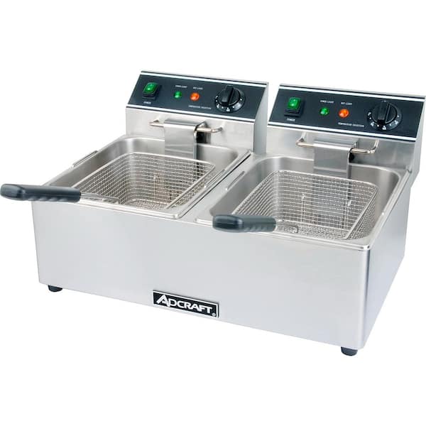 Adcraft 12 qt. Stainless Steel Double Tank Deep Fryer