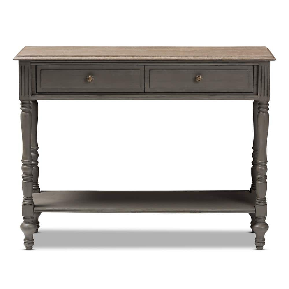 Baxton Studio Noemie 44 in. Brown Standard Rectangle Wood Console