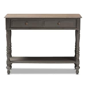 Noemie 44 in. Brown Standard Rectangle Wood Console Table with 2-Drawers