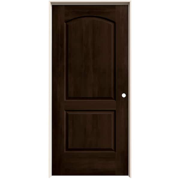 JELD-WEN 36 in. x 80 in. Caiman 2 Panel Left-Hand Solid Core Espresso Stain Molded Composite Single Prehung Interior Door
