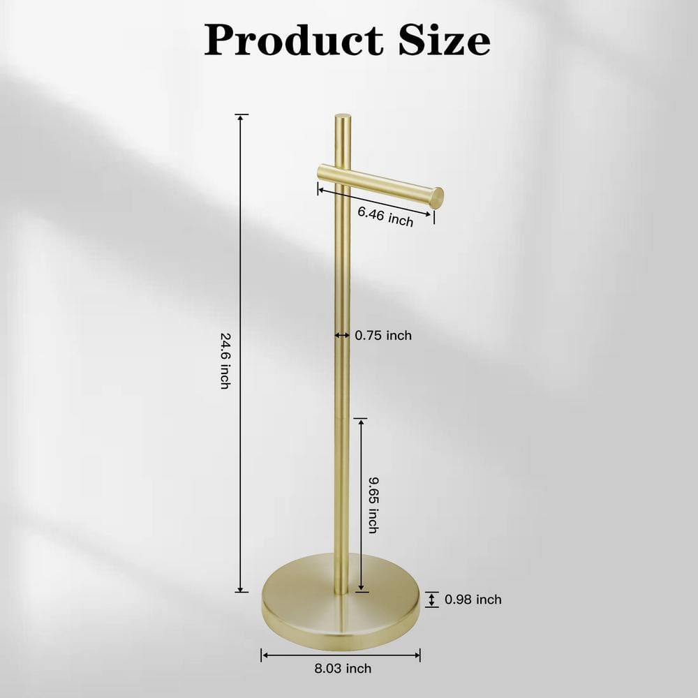 Brushed Gold Stainless Steel Freestanding Toilet Paper Holder