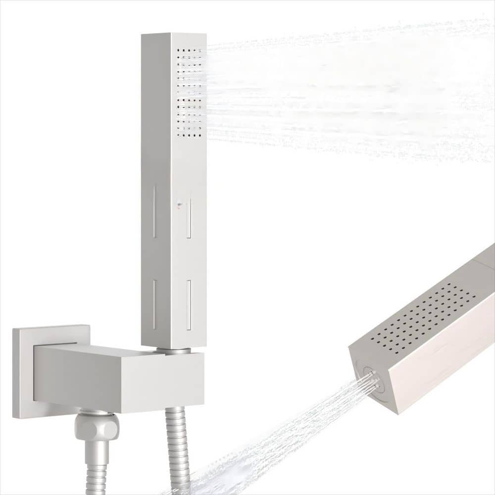 1-Piece 2 in 1 Function Handheld Shower Sprayer Head in Brushed Nickel with 59 in. Hose and Adjusable Shower Wand Holder price history on PriceWatchPro