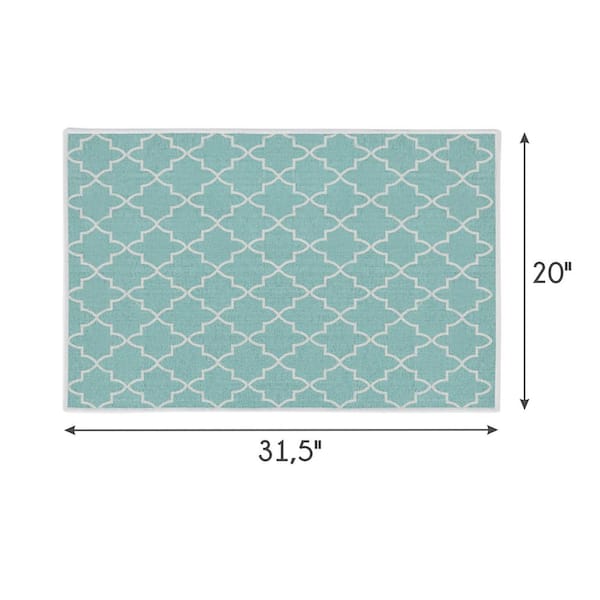 SUSSEXHOME Geometric Turquoise 44 in. x 24 in. and 31.5 in. x 20