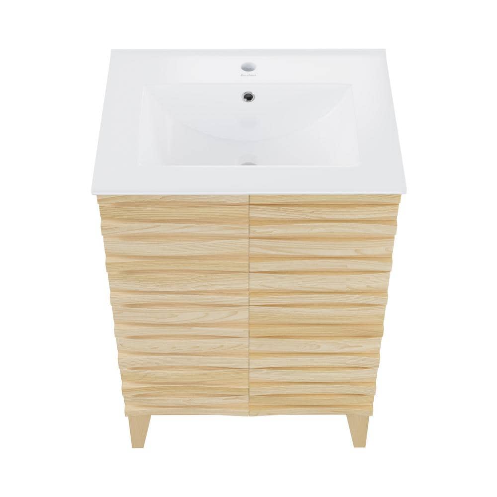 Cascade 24" Natural Oak Freestanding Bathroom Vanity