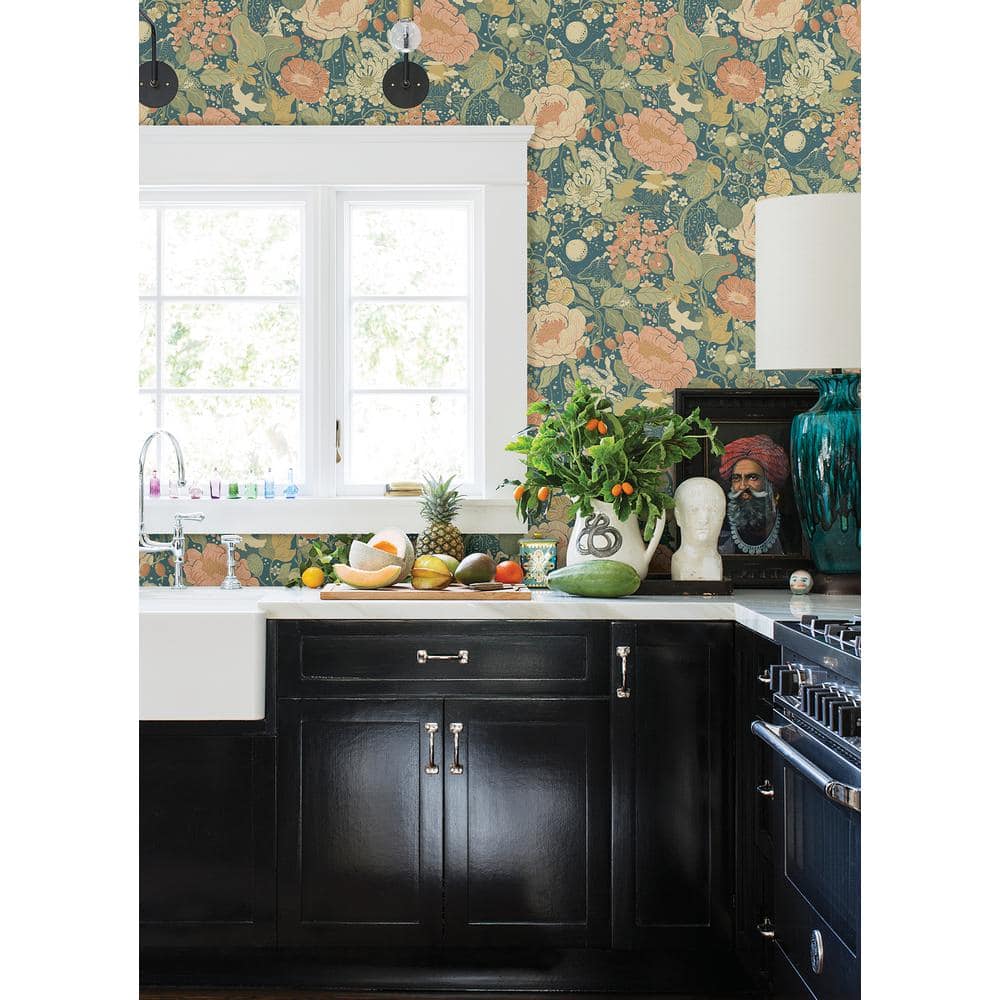 Annika Ocean Blue Floral & Fauna Non-Pasted Wallpaper