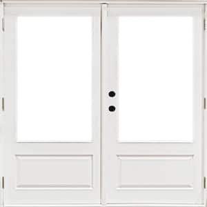 72 in. x 80 in. Fiberglass Smooth White Right-Hand Outswing Hinged 3/4 Lite Patio Door
