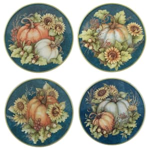Multi-Colored Autumn Breeze Canape Plates Set of 4