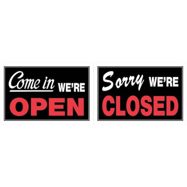 Hillman 8 in. x 12 in. Plastic 2-Sided Open/Closed Sign