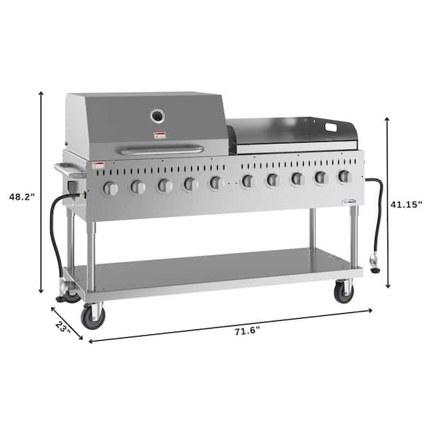 Koolmore Portable Commercial Outdoor Propane Grill 72 in
