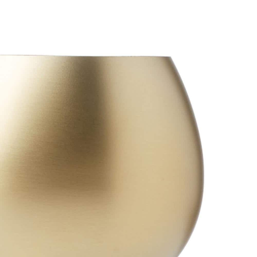 Set of 4 Brushed Gold Stainless Steel Wine Goblets