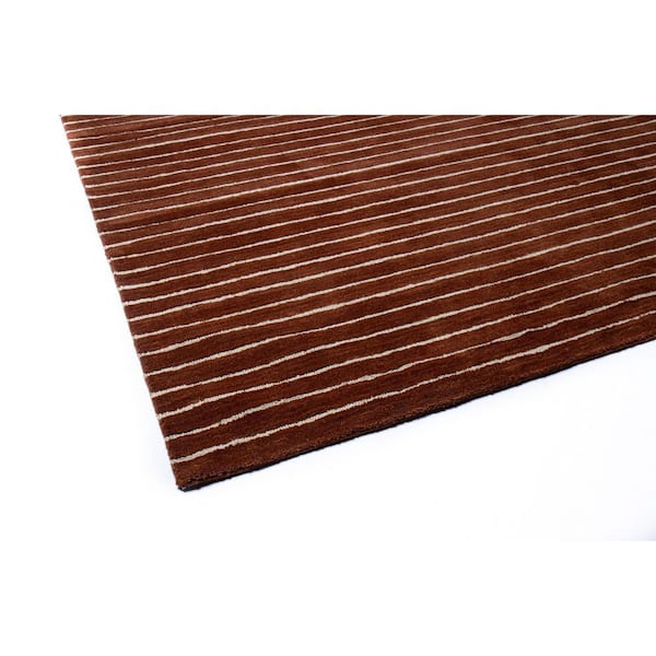 Contempo Henna 9 ft. x 12 ft. Striped Contemporary Area Rug