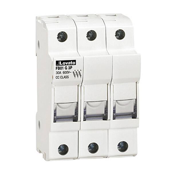 Automation Systems Interconnect Class CC Fuse Holder, DIN Mount, 3 Pole, 30 Amp, 600-Volt, 18-8AWG