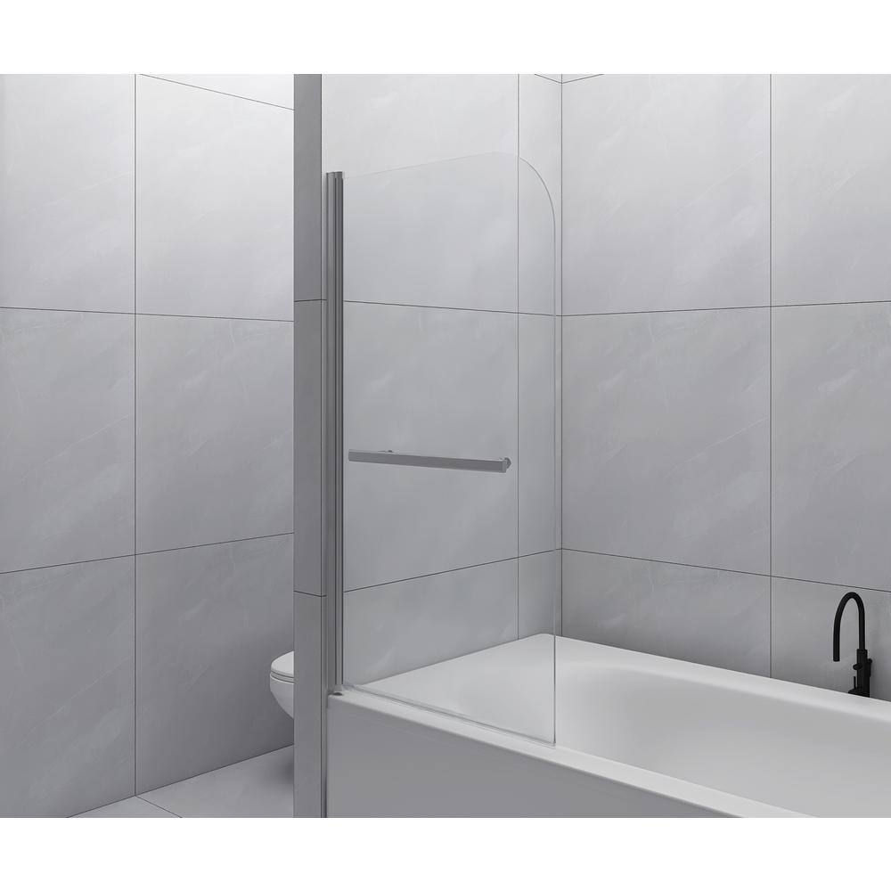 31'' x 55'' Stainless Steel Clear Glass Pivot Tub Door